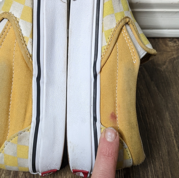 Vans yellow white checkered skate shoes EUC 6 - Picture 10 of 10